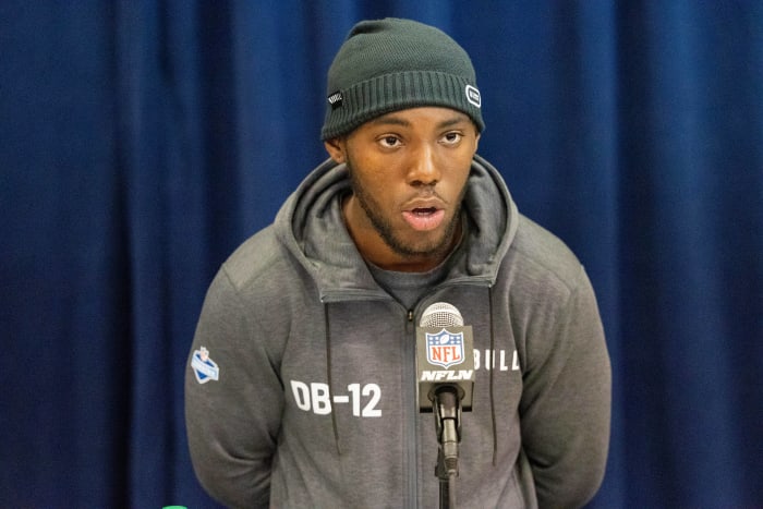 Former Tennessee Volunteers CB Kamal Hadden during media availability at the NFL Combine. (Photo by Trevor Ruszkowski of USA Today Sports)